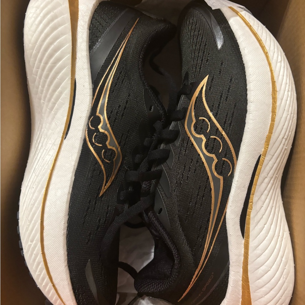Saucony Black and Gold Running Shoes